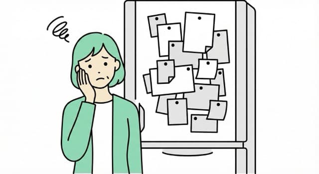 冷蔵庫に貼りきれないプリント